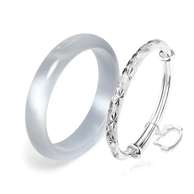 【甄选招财猫】 京华录 满天星白月光美人条精致素雅镯 国潮古风古色汉服旗袍贵妃镯宫廷风高级感轻奢镯子#好运 玻璃猫眼 手镯 女款