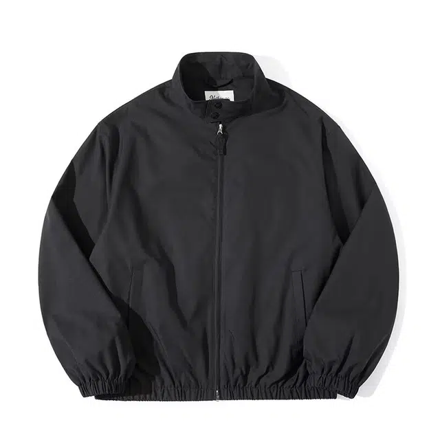 爱肯 美式港风经典户外防风防水袖口褶皱设计大口袋拉链高级感简约潮流时尚休闲立领落肩工装运动上衣宽松飞行员夹克外套 男女同款