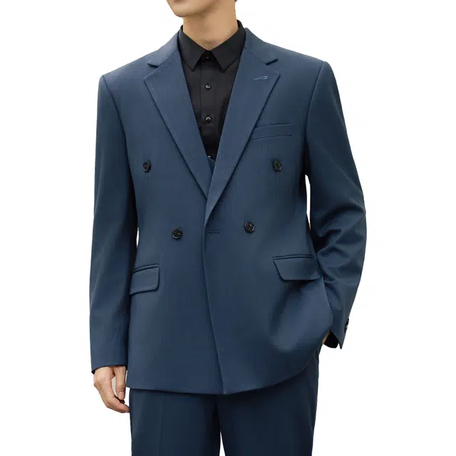 艾梵斯贝 高品质轻奢简约大气平驳领胸针点缀干练职业正装通勤风气质款商务休闲时尚高级感西服西装套装 男女同款