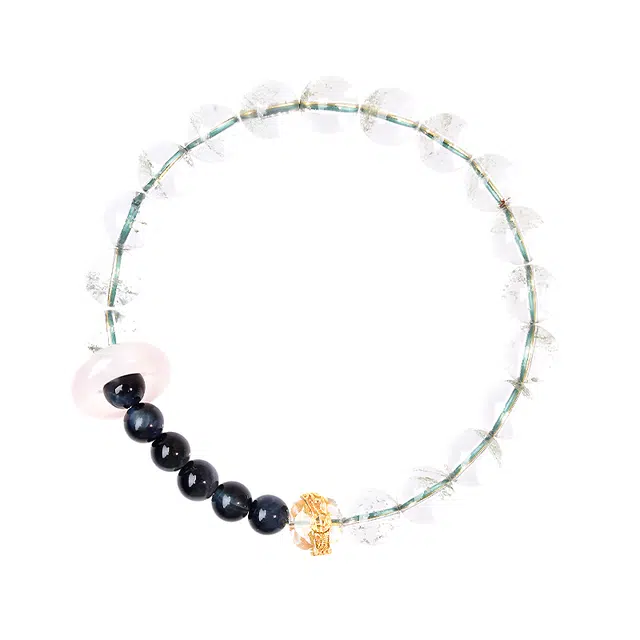 东海世家 国潮新中式国风原创设计复古气质时尚高级感小清新意象有钱花#好运风景 绿幽灵 手串 男女同款情侣款