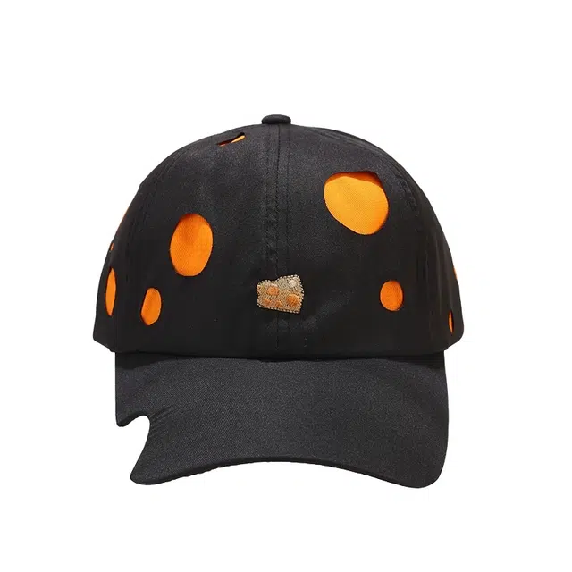 氧气樱桃 小众潮流拼色奶酪起司遮阳防晒萌趣 棉 鸭舌帽 男女同款情侣款