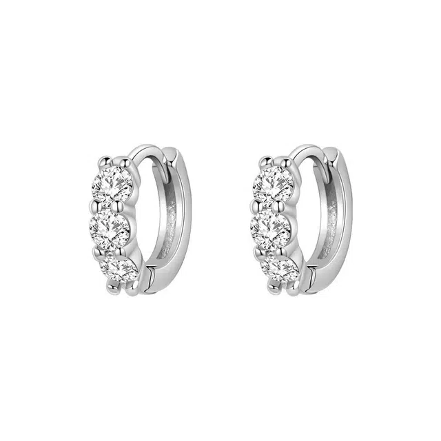 清脆小溪 超闪圈圈 简约轻奢小众设计气质防过敏睡觉免摘小清新风日常百搭 合金 耳环 女款