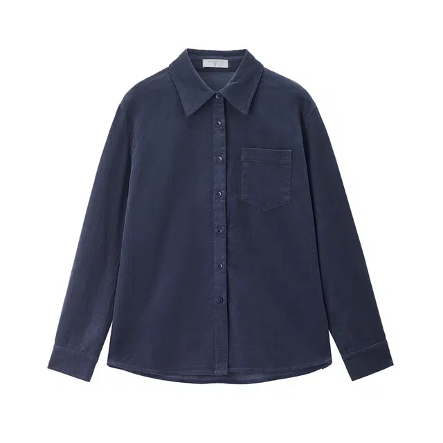 佐丹奴 灯芯绒衬衣复古纯棉刺绣口袋长袖衬衫 女款