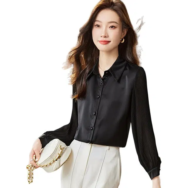 稻草人 设计感气质简约通勤百搭法式秋装衬衫 女款