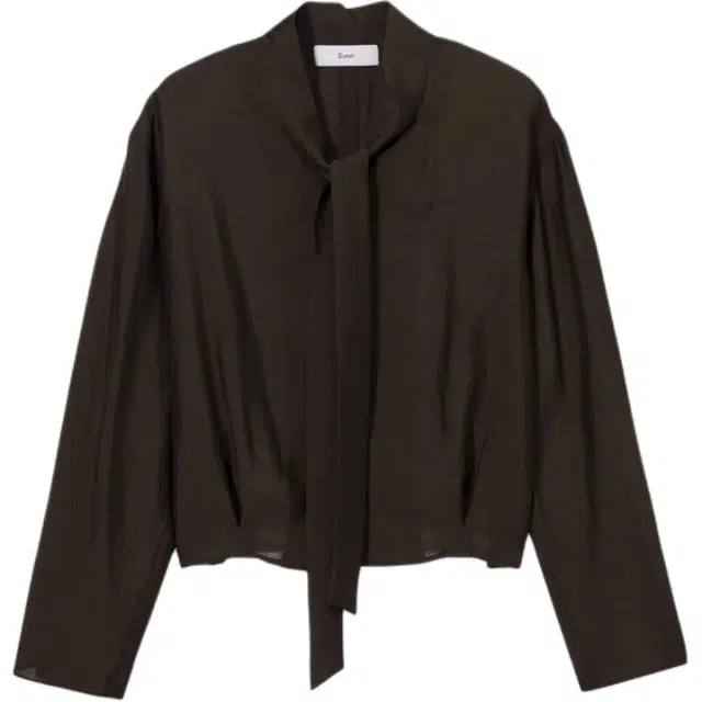 Dunst TIE BLOUSE BROWN