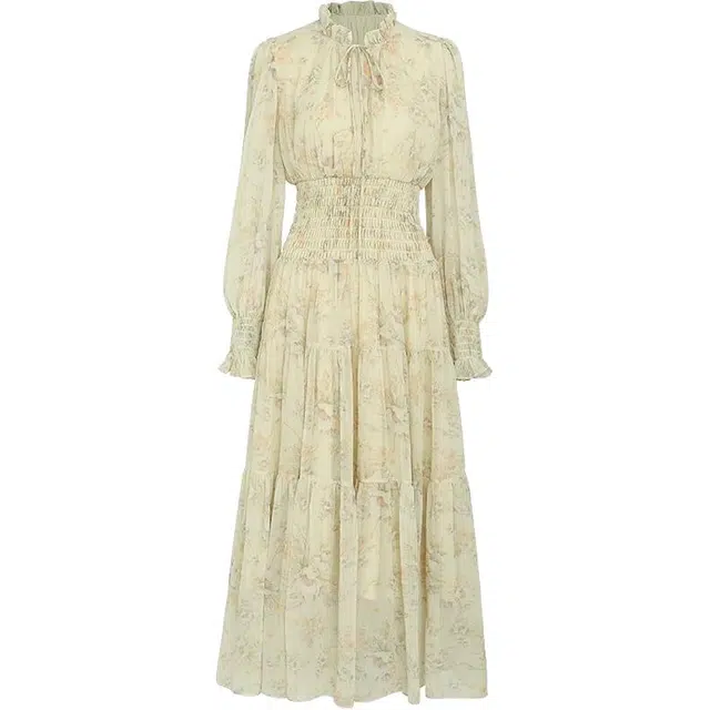 木清清 气质清新优雅百搭长袖连衣裙 女款