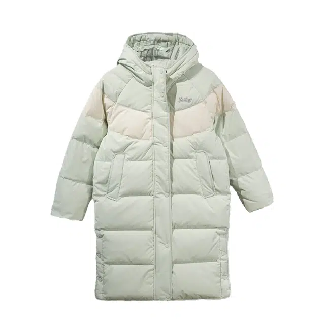 李宁儿童羽绒服 运动生活 宽松连帽长款保暖鸭绒 儿童款