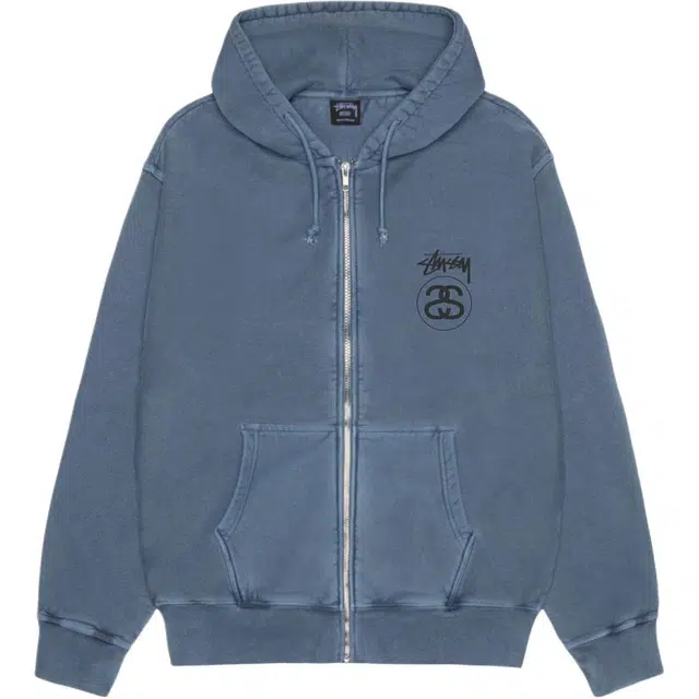 Stussy FW25 Stock Link Zip Hoodie Pigment Dyed