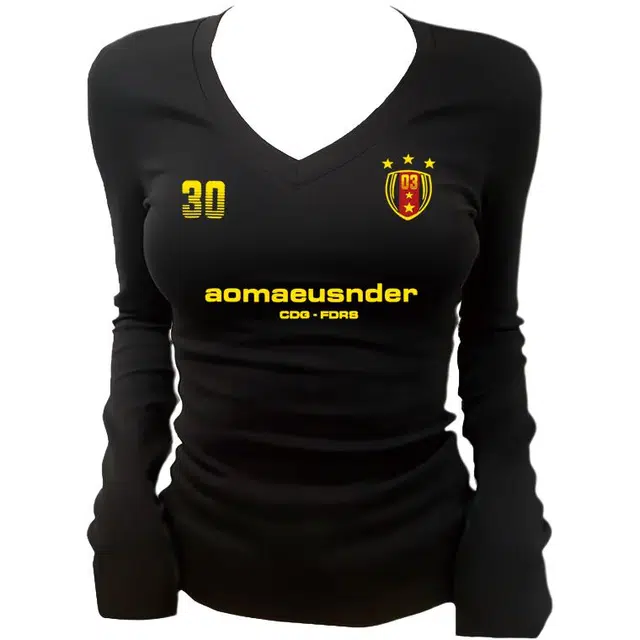 Fusheng Slim Fit Letter Print Long Sleeve Tee