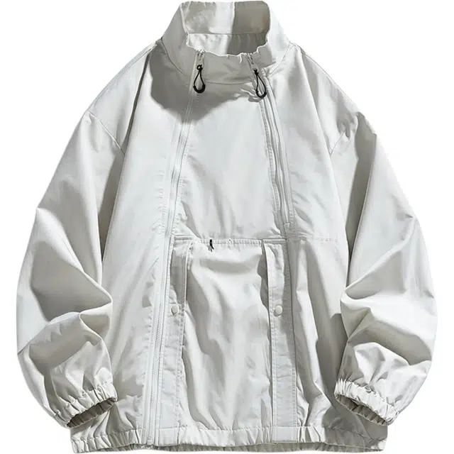 稻草人 美式立领双拉链设计户外防风工装外套男生春秋季潮牌日常运动休闲宽松上衣夹克 男女同款