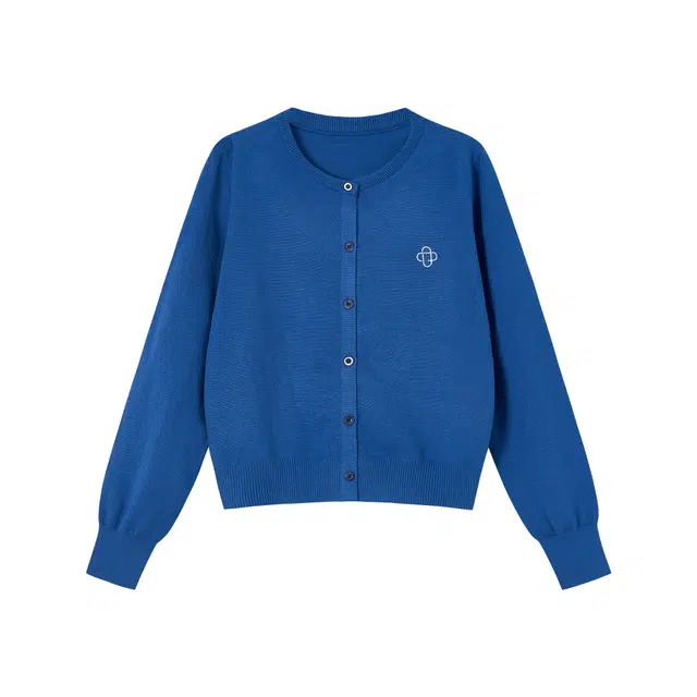 花蔓色 韩系少女风设计感长袖短款百搭开衫上衣针织衫 女款