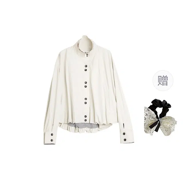 涂诗菲 花苞外套潮流宽松纯色简约百搭时尚通勤上衣夹克 女款