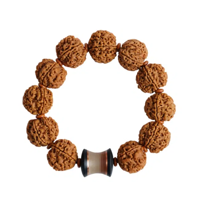 宣华意 国潮高端新中式复古典雅 精品六瓣盘玩文玩 原籽佛珠 平安纳福 财源广进 守护#好运 金刚菩提 手串 男女同款情侣款