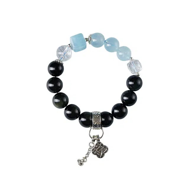 子婳 冰礁叠影定情信物纪念日小众精致时尚优雅百搭手饰品#好运 黑曜石 手串 男女同款情侣款