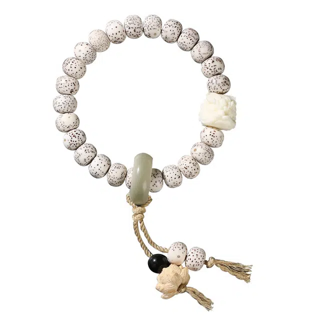 逸之璟 平安喜乐 新中式 国潮复古小众 莲花醒狮民族风文玩佛珠 诸事顺利一帆风顺#好运 星月菩提 手串 男女同款情侣款