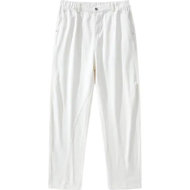 头号青年 时尚百搭简约纯色轻奢宽松工装休闲裤 男款