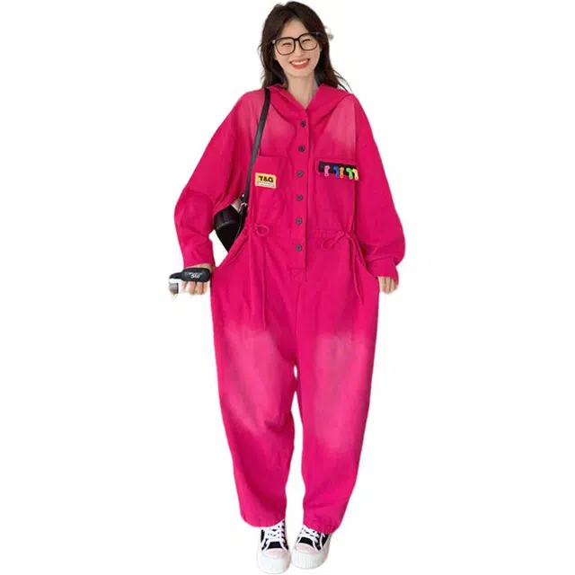 稻草人 别致设计款学院风连身裤连体裤 女款