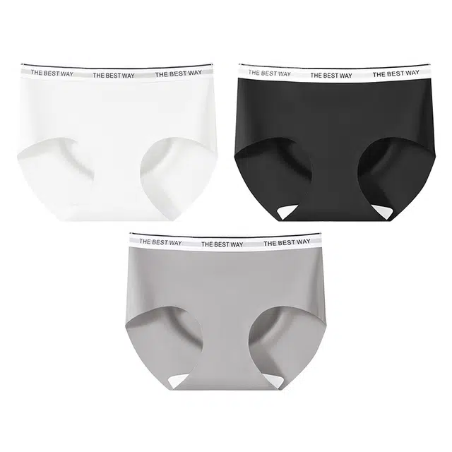 二三二三 运动风撞色字母边轻薄柔软舒适透气吸汗防夹臀深色系简约时尚百搭日常短裤组合装三角内裤 女款