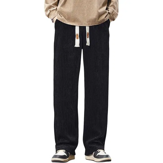 么宁 秋冬季宽松直筒运动卫裤个性垂感长裤舒适透气简约百搭休闲裤 男女同款