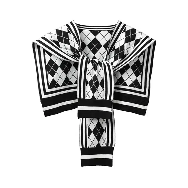 俞兆林 针织围巾外搭办公室空调房护肩颈双面搭肩假领装饰打结小坎肩韩版百搭 披肩 男女同款情侣款