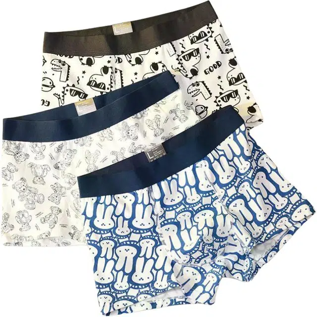 潞优野 优质面料高颜值纯棉卡通小兔宽松秋季平角内裤 男款