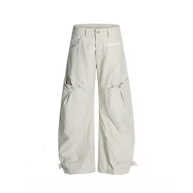 虫小绿 美式复古潮流舒适多口袋情侣直筒廓形痞帅裤子宽松印花工装休闲裤 男女同款