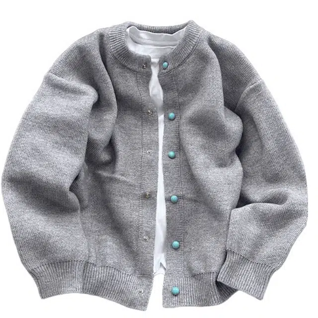 帝狼牛 美式复古老钱风慵懒百搭亨利领开衫 秋季休闲叠穿必备针织衫 男女同款