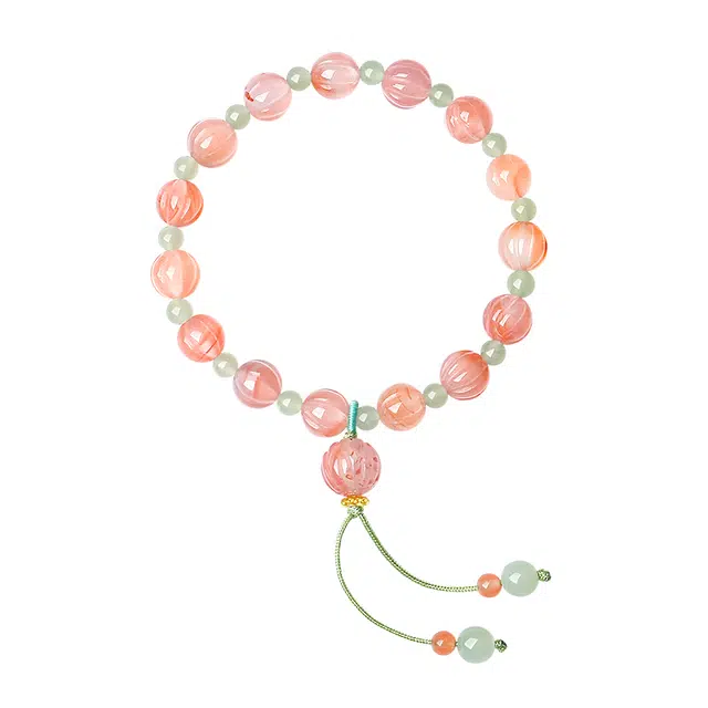 周大生 翩若惊鸿莲花流苏 温柔古典氛围感轻奢新中式 温柔百搭设计#好运莲莲 福气满满 玛瑙 手串 女款