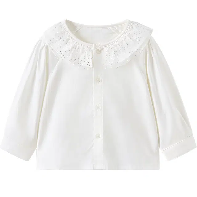 童泰衬衫 春秋季婴儿衣服女童外出可爱花边领衬衣儿童上衣 婴幼童
