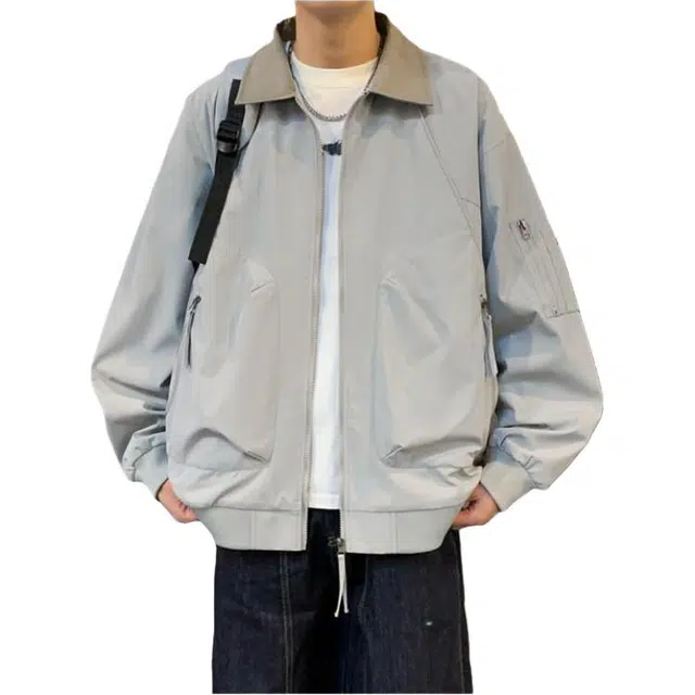 太子龍 美式翻领工装潮牌男士复古百搭宽松休闲外套夹克 男款