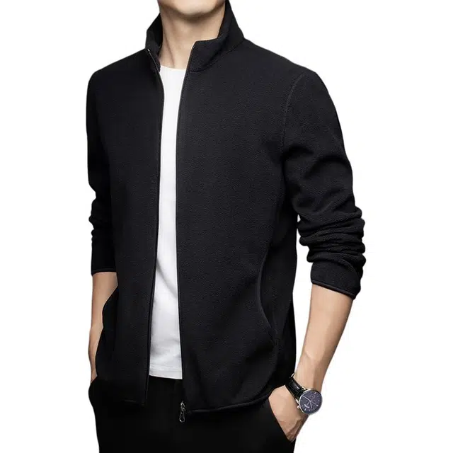 太子龍 秋冬装摇粒绒中年冬季休闲抓绒潮立领拉链上衣夹克外套 男款