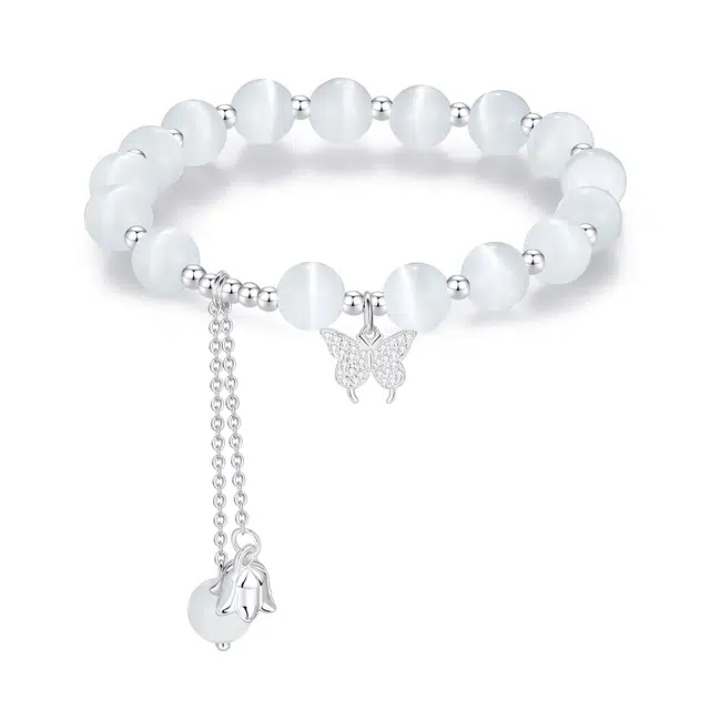 【流苏一甩烦恼拜拜】 七可 蝶影绮梦 招财福蝶好运铃兰 梦幻甜美精致白月光串珠心动 琉璃 手串 女款