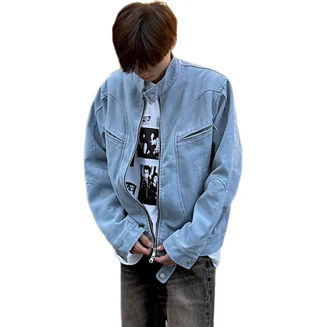 徐百货 美式潮牌高街哈灵顿重磅水洗帆布外套潮流春秋复古高级感夹克 男女同款