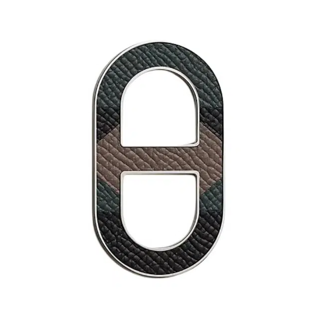 Hermes Logo Brooch Black