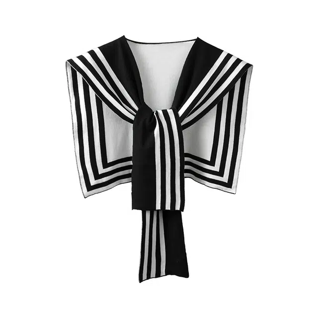 南极人 条纹外搭衬衫针织假领子空调房保暖搭肩小坎肩旅游穿搭配裙子高级感时尚百搭装饰 披肩 男女同款情侣款
