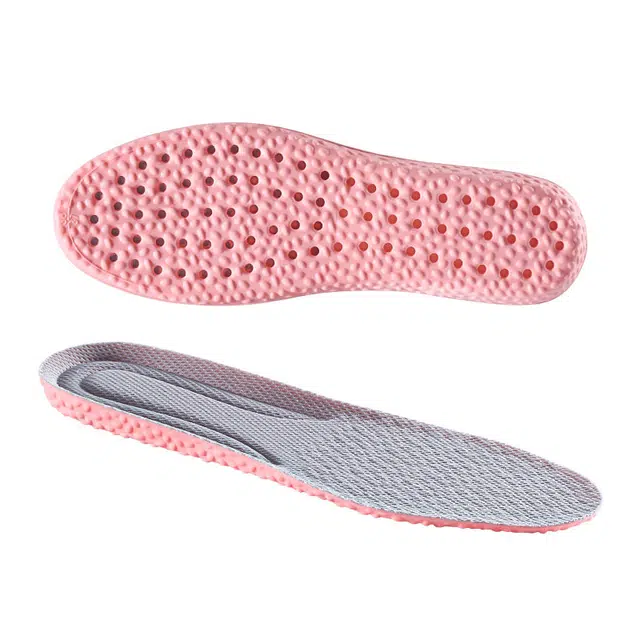足印部落 隐形增高 气垫踩屎感 软弹运动减震 久站不累脚 舒适吸汗透气防臭 抗菌网布 鞋垫 女款 粉色