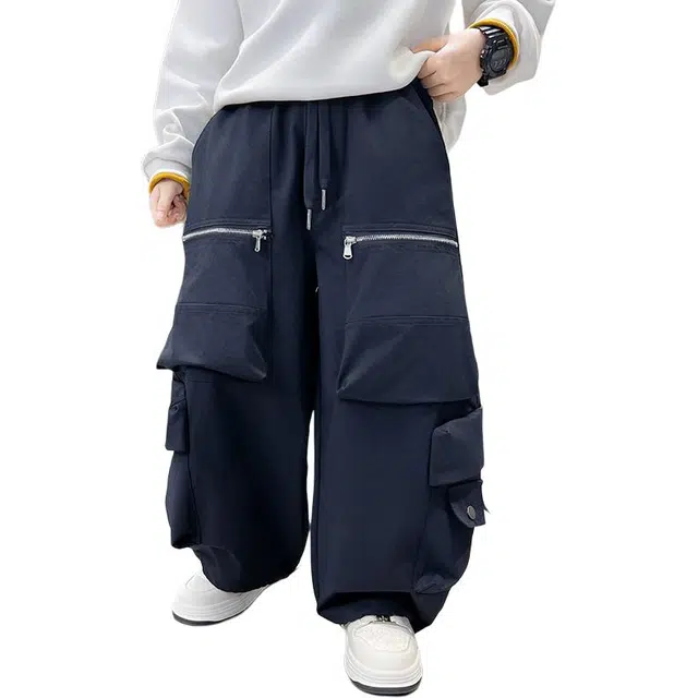 帕兰朵 儿童多巴胺色系宽松户外休闲裤男防蚊裤 工装裤 青少年