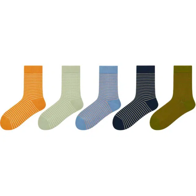 潞优野 精梳棉四季春秋可穿舒适透气袜子复古干爽休闲运动中筒袜 男款