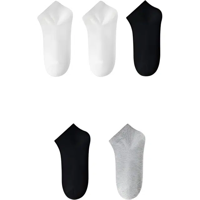 妮轻 纯棉防臭吸汗纯色简约短袜 男款