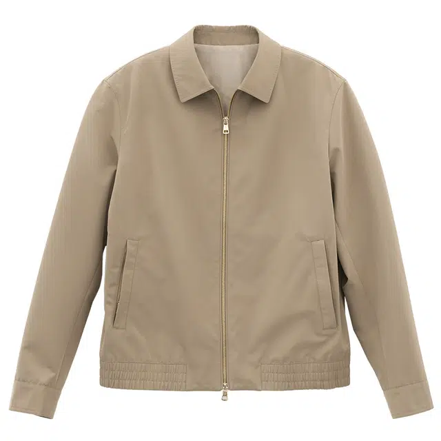 布先生 纯色挺括翻领松紧下摆隐形插袋速干长袖夹克外套 男款