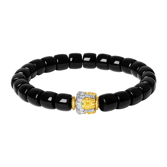 周大生 纳福迎财直切文玩串珠 大气复古国风小众轻奢质感设计 通勤日常百搭贵气#好运 招财暴富 福运满怀 玉髓 手串 男款