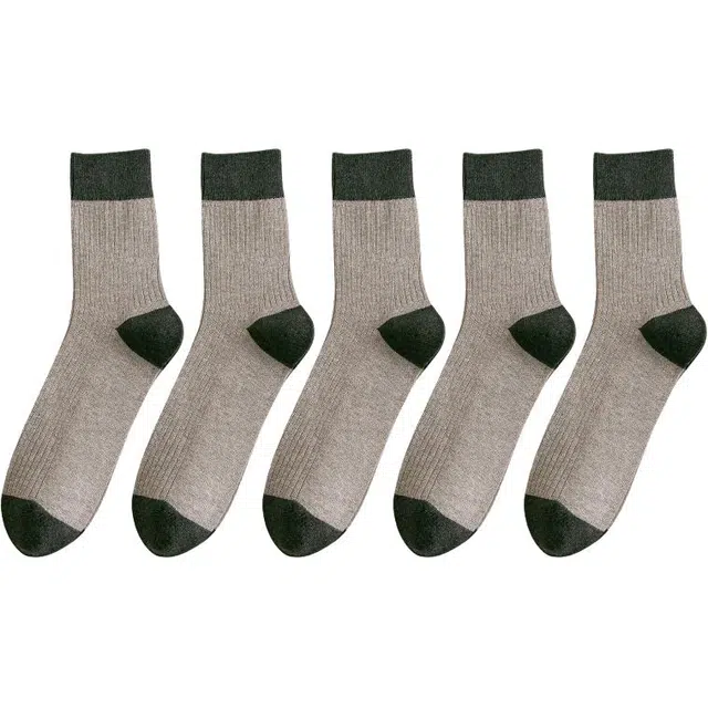 潞优野 抗起球防臭舒适纯棉吸汗秋冬高帮男袜春秋无骨中筒袜 男款