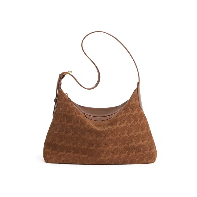 妙迪 早秋人气款冬季双面可背时尚潮流百搭托特包麂皮植鞣头层 牛皮革 单肩包 常规 女款 焦糖棕