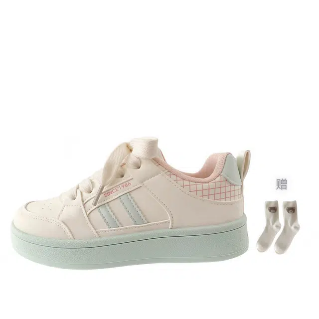 拾伍象 合成革 小众可爱  时尚简约百搭 低帮 板鞋 女