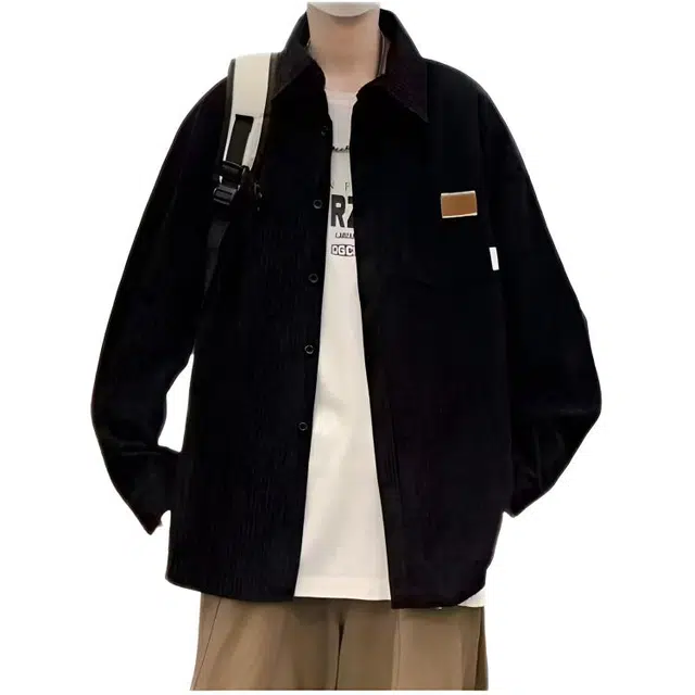 木木兔 春秋季猫爪时尚勾花牛仔衬衣高街痞帅复古美式罕见外套衬衫 男女同款