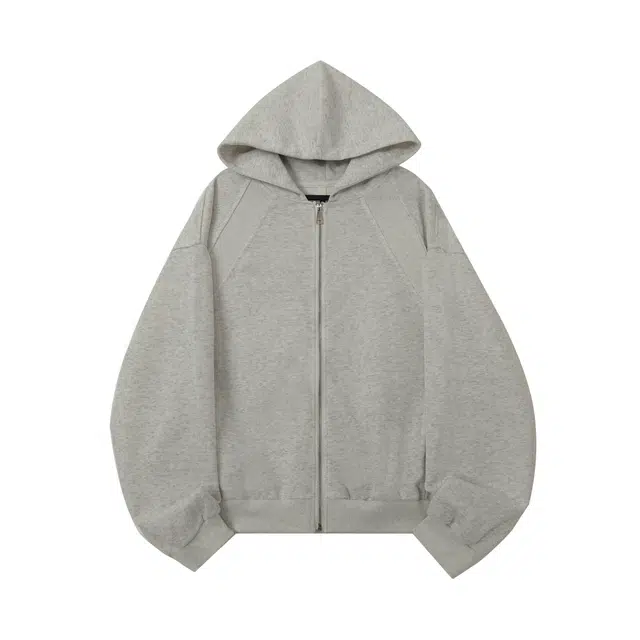 孜讯 美式重磅纯色基础款解构拼接设计感潮牌复古运动上衣百搭宽松简约舒适日常通勤休闲连帽开衫卫衣 男女同款