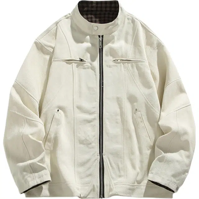 稻草人 美式高街哈灵顿立领工装外套男生春秋季高级感潮牌休闲宽松百搭机车服飞行员夹克 男女同款