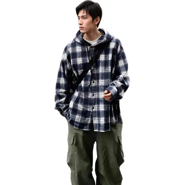 徐百货 美式高街格子慵懒休闲百搭长袖衬衫 男女同款