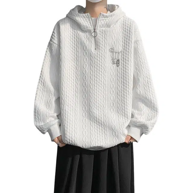 袋鼠 纯色宽松休闲运动连帽舒适长袖卫衣 男女同款