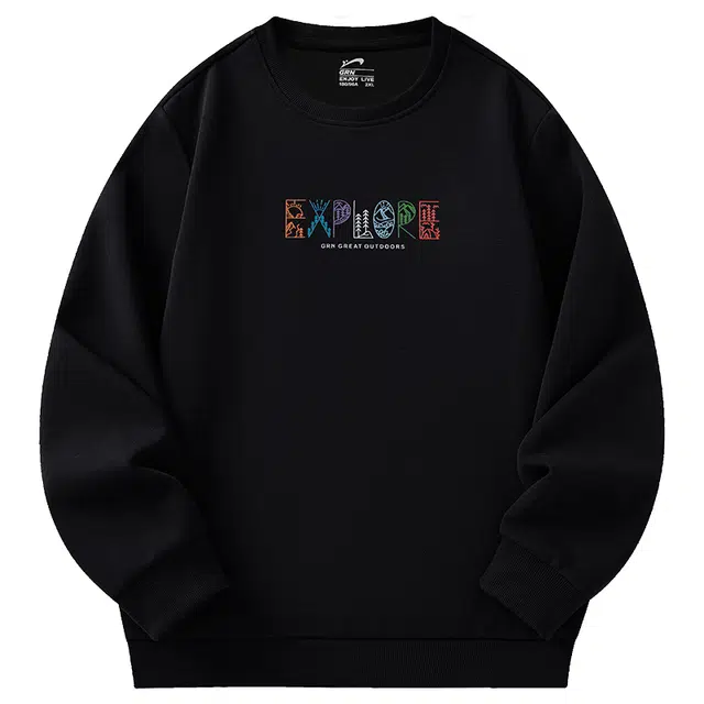 贵人鸟 生活系列 趣味探索字母印花舒适棉质透气休闲宽松针织圆领长袖卫衣 男女同款